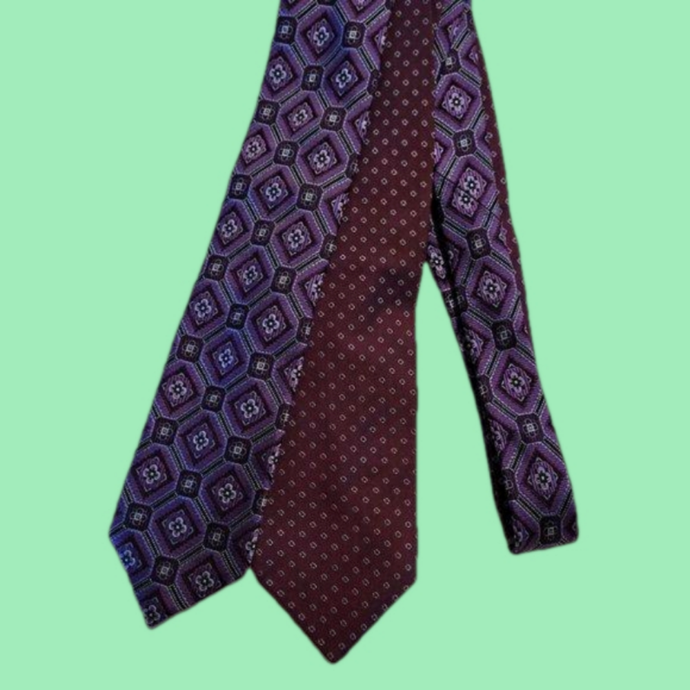 2 Vintage Men's Ties in Purple and Burgundy